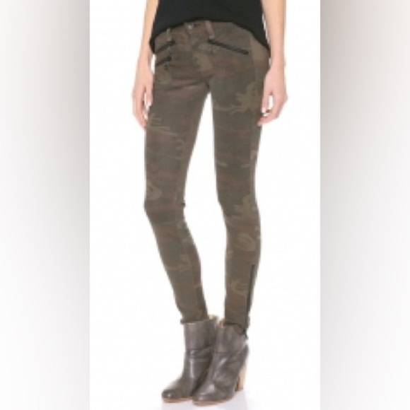 Rag & Bone Women’s Desert Camo Moto Lambskin Pants- Size 27